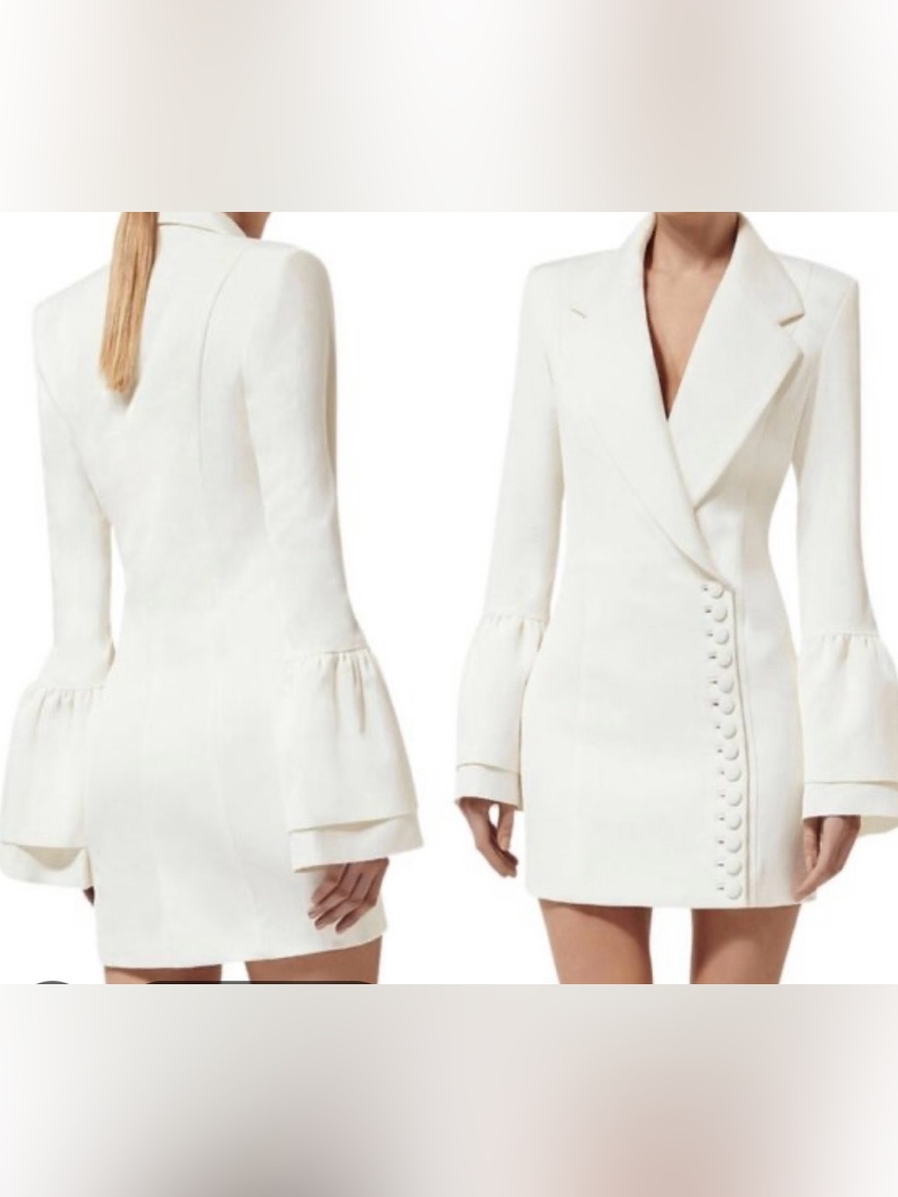 MISHA COLLECTION White Blazer with Bell Sleeves